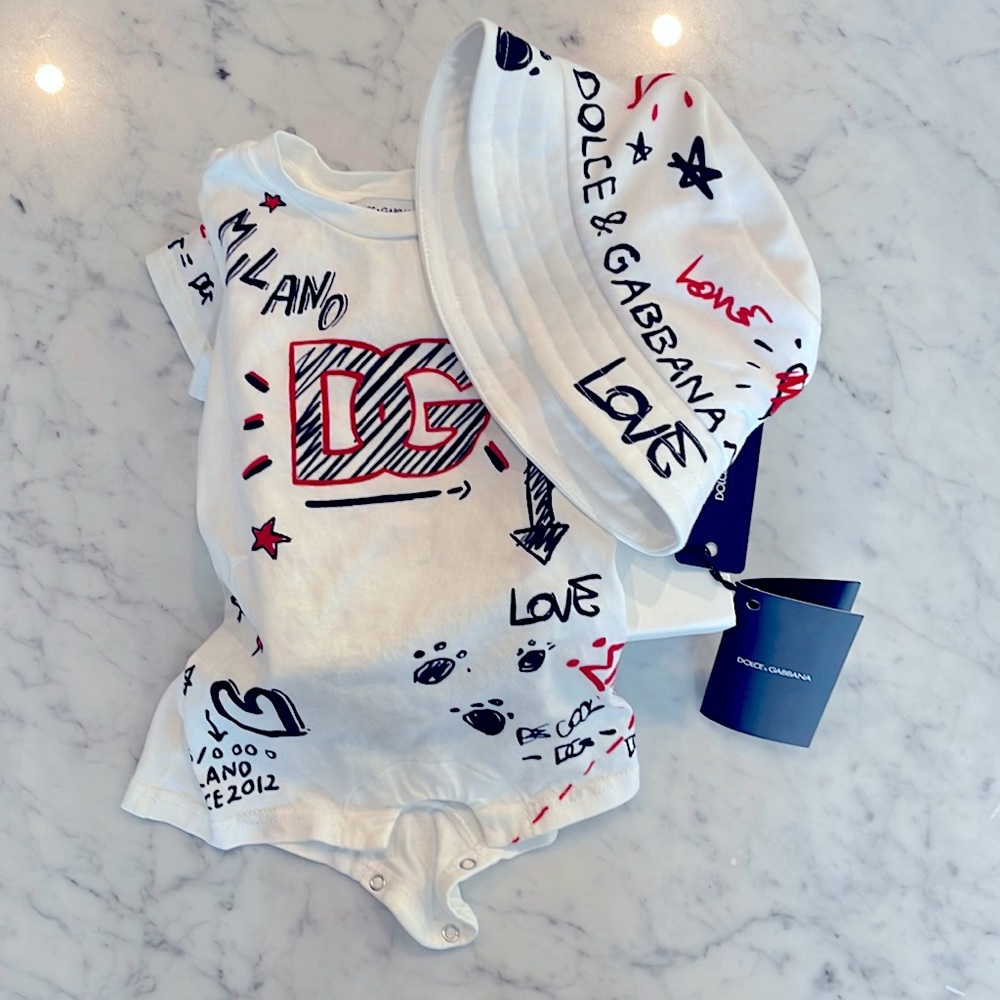 Dolce & Gabbana boys white cotton shortie set